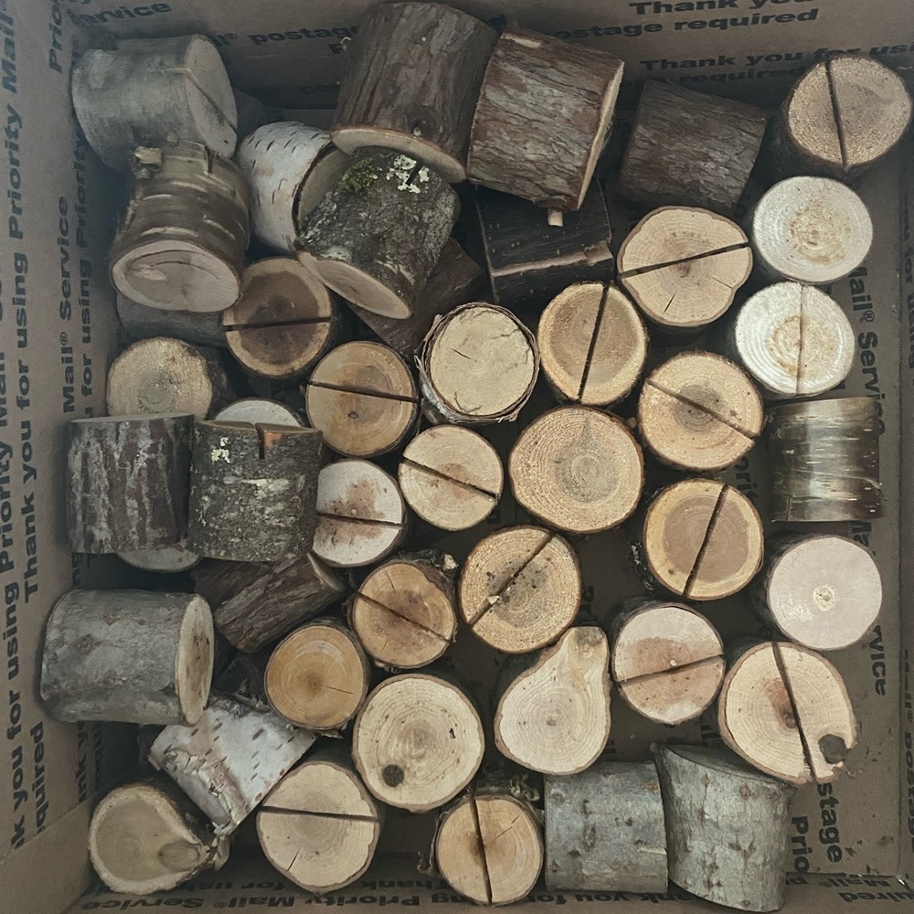 49 wood table number holders/place card holders/name card holders